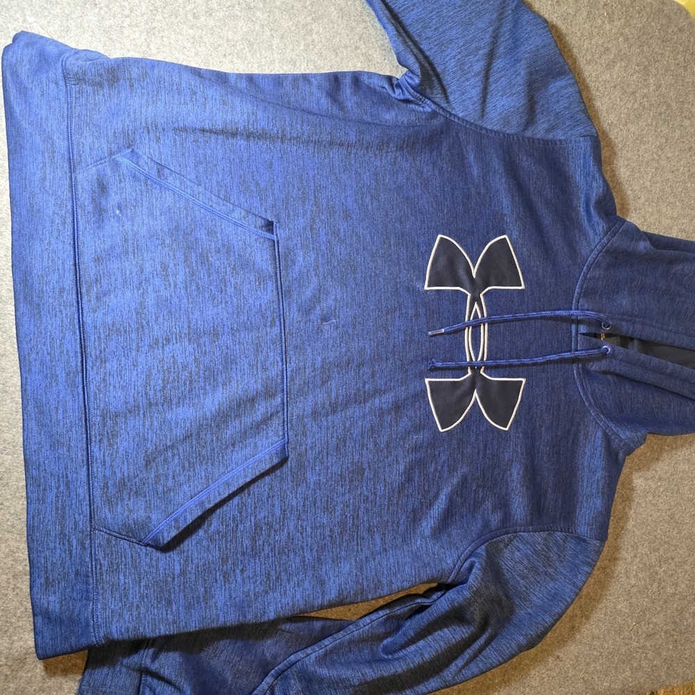Under Armor Loose Fit Men's Blue Logo Hoodie Large 929